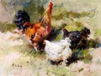 unknow artist Cocks 071 China oil painting art